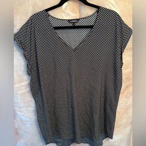 Express Black and White Polka Dot Top